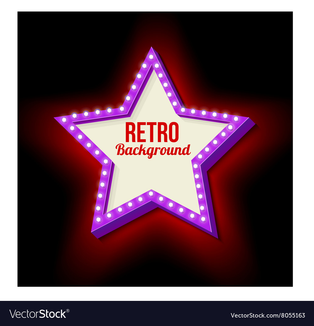 Vintage retro star with lights Royalty Free Vector Image