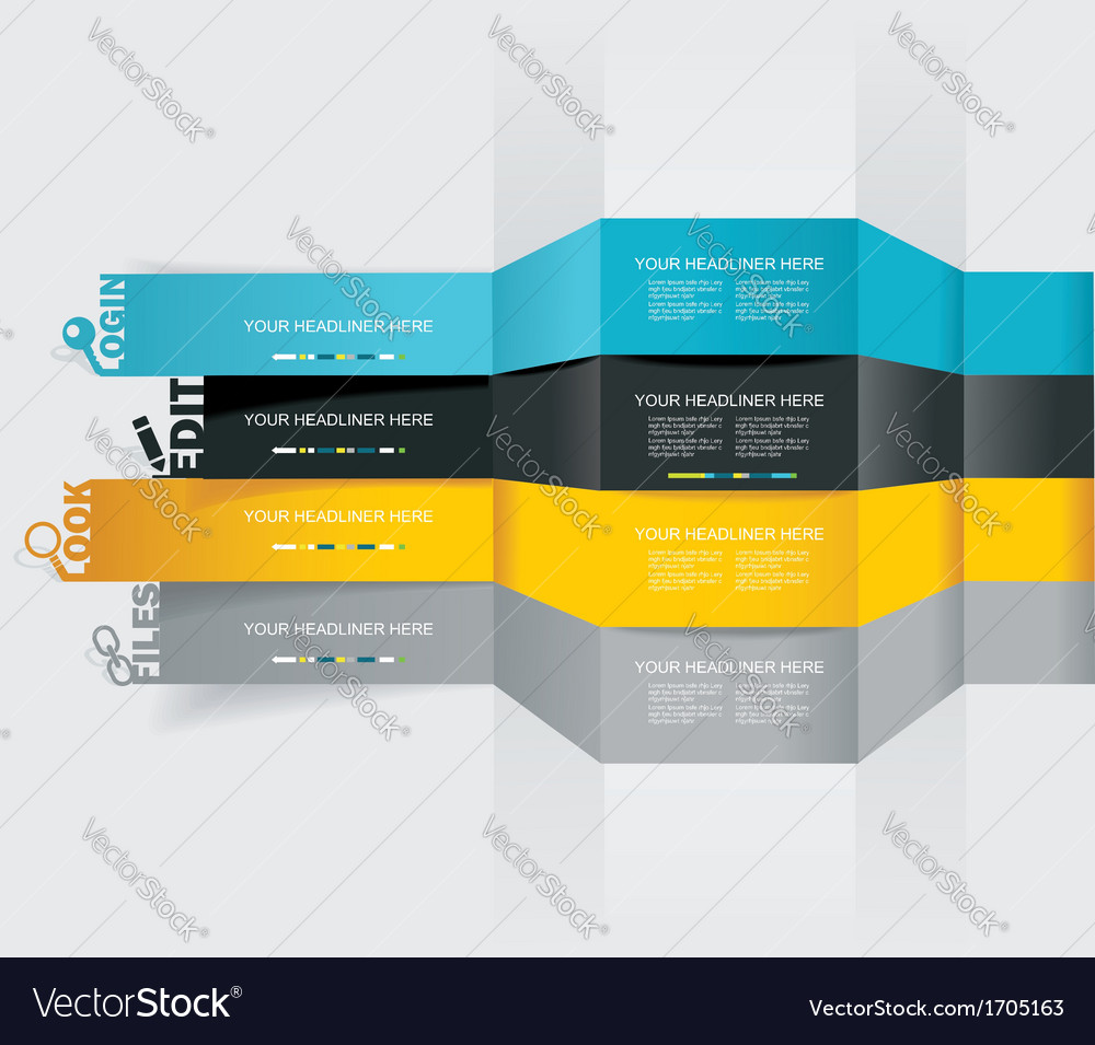  design template horizontal lines in Vector Image