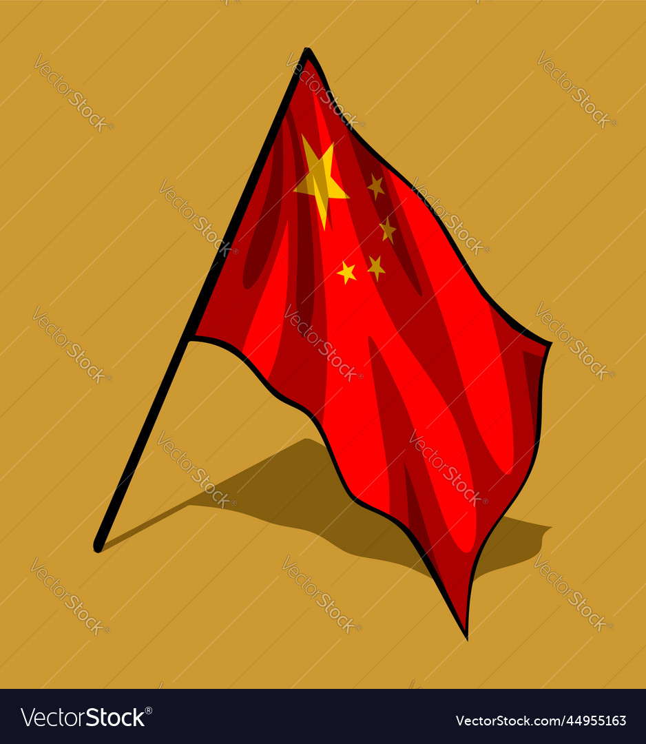 White Background Waving Chinese Flag Royalty Free Vector White Background Waving Chinese Flag Royalty Free Vector