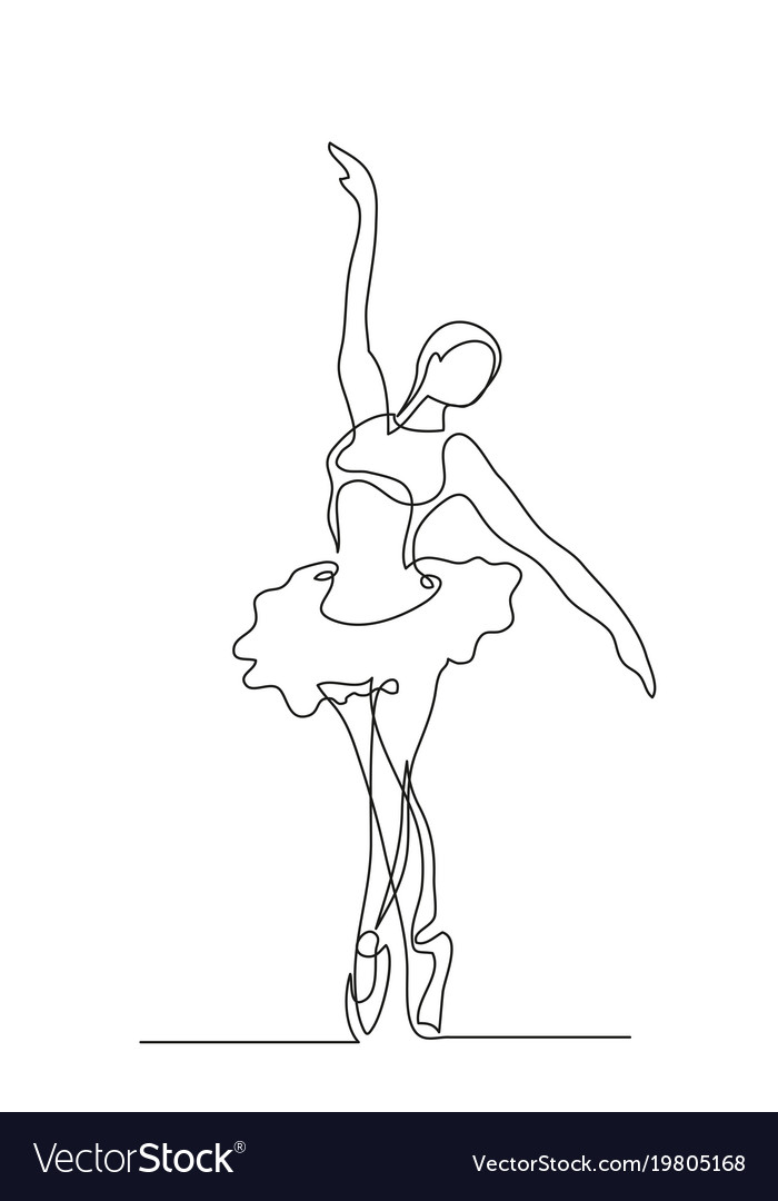 Ballerina in Motion - Continuous Line