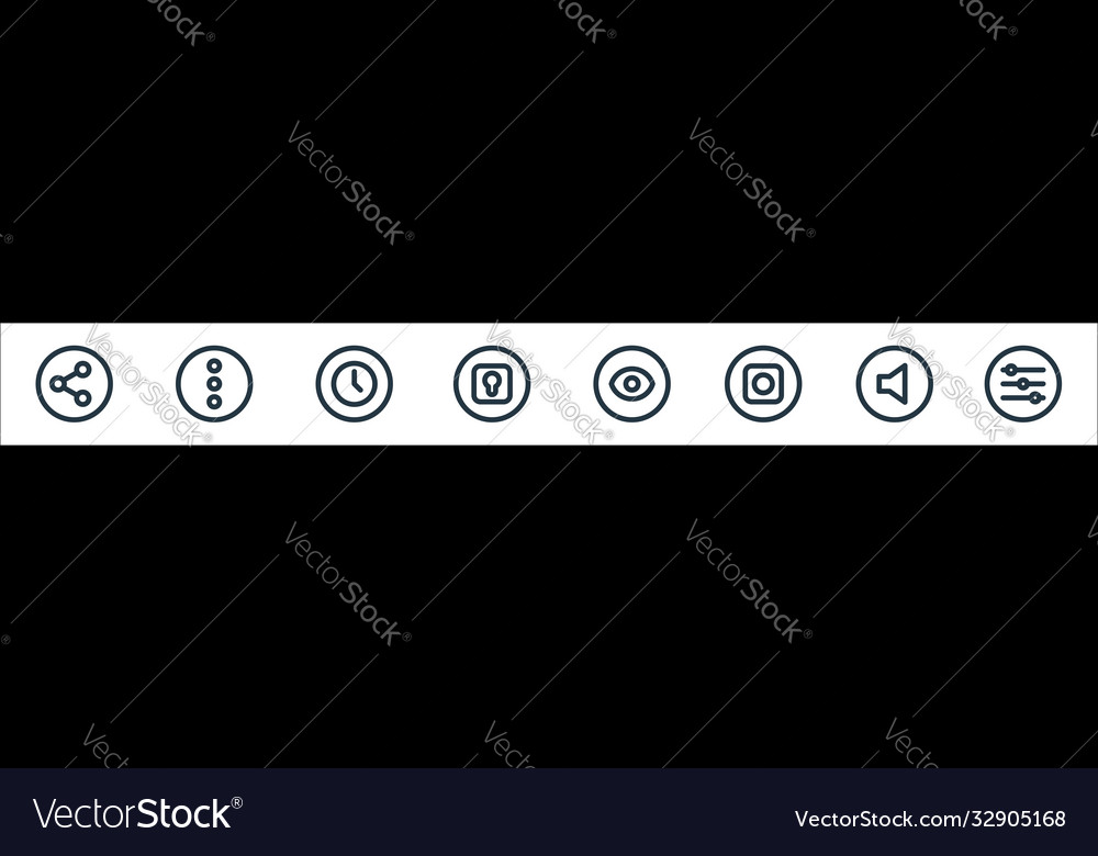 Basic ui line icons linear set quality vector image Basic ui line icons linear set quality