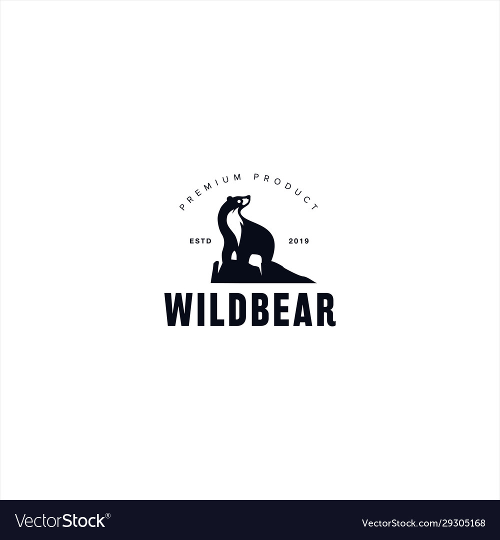 Bear logo design template idea Royalty Free Vector Image