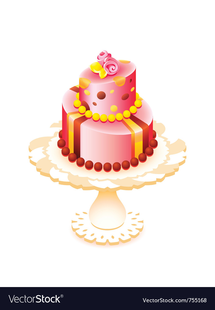 Big decorated cake Royalty Free Vector Image - VectorStock