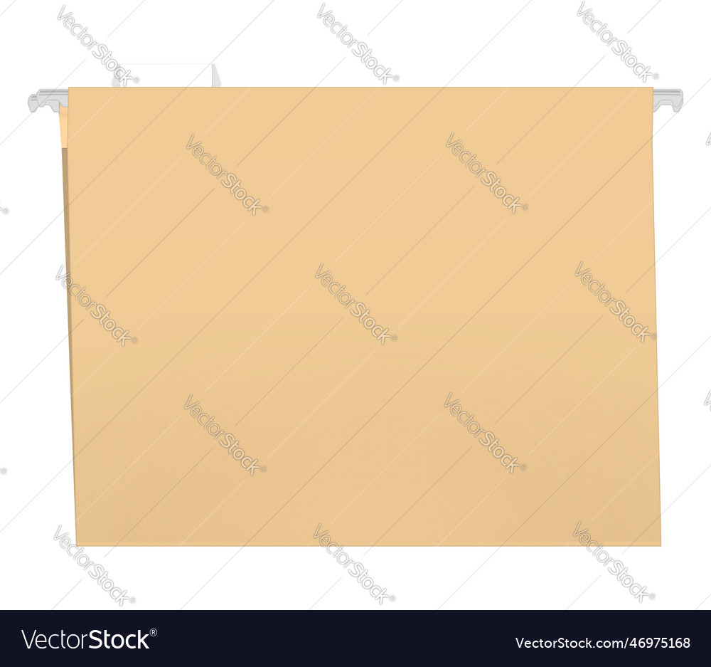 Closed kraft paper hanging file folder with cut Vector Image