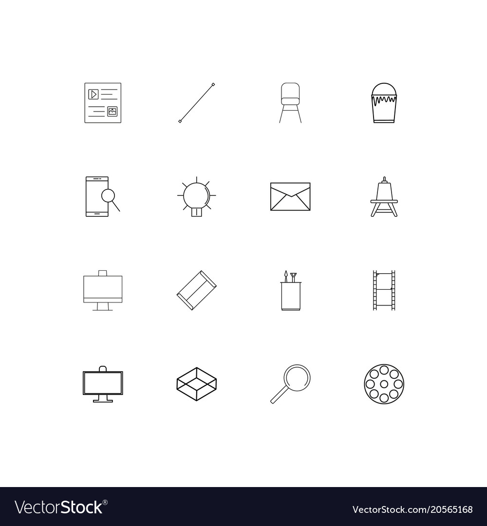 Creative process and design simple linear icons