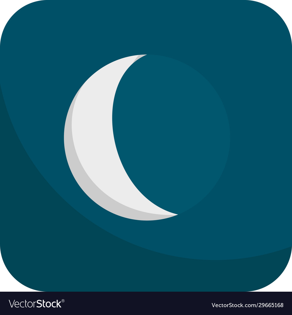 Crescent Moon Simple Icon With Dark Blue Vector Image