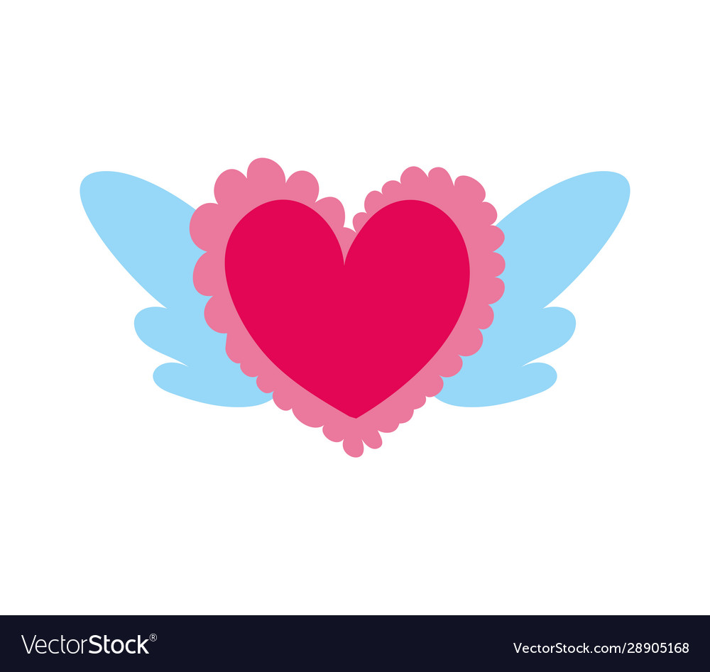 Heart love with wings icon Royalty Free Vector Image