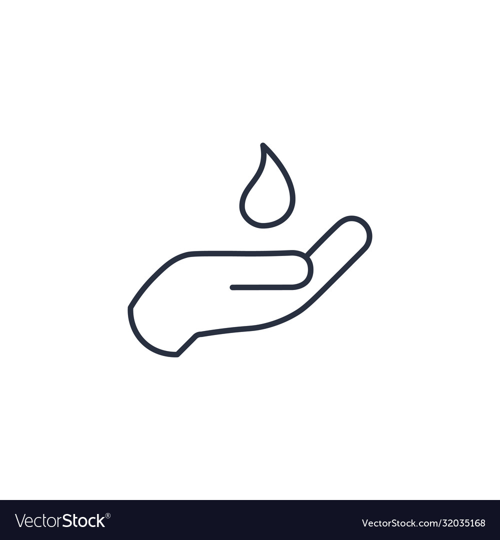 Linear wash hands icon hygiene clean Royalty Free Vector