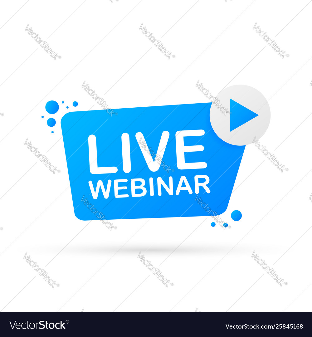 Live webinar button icon emblem label