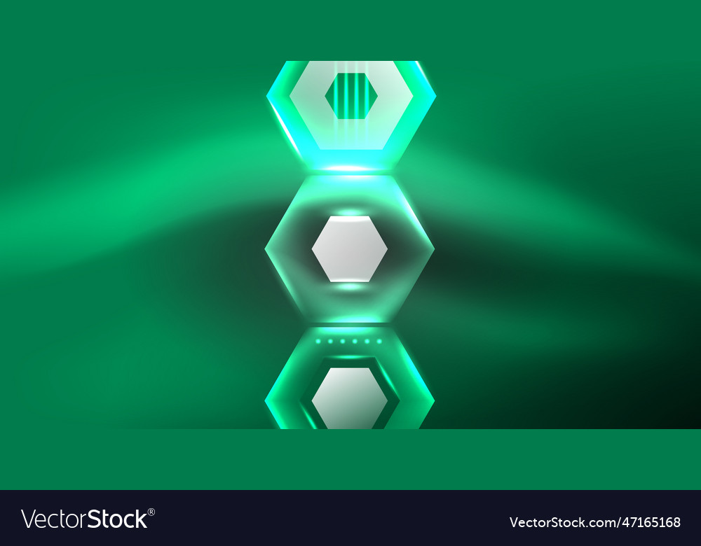 Neon hexagon background hi-tech design vector image Neon hexagon background hi-tech design