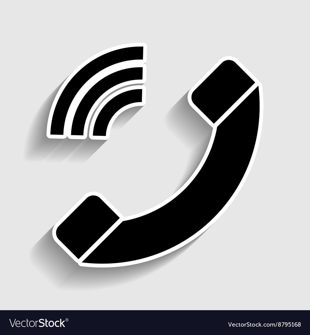 Phone sign sticker style icon Royalty Free Vector Image