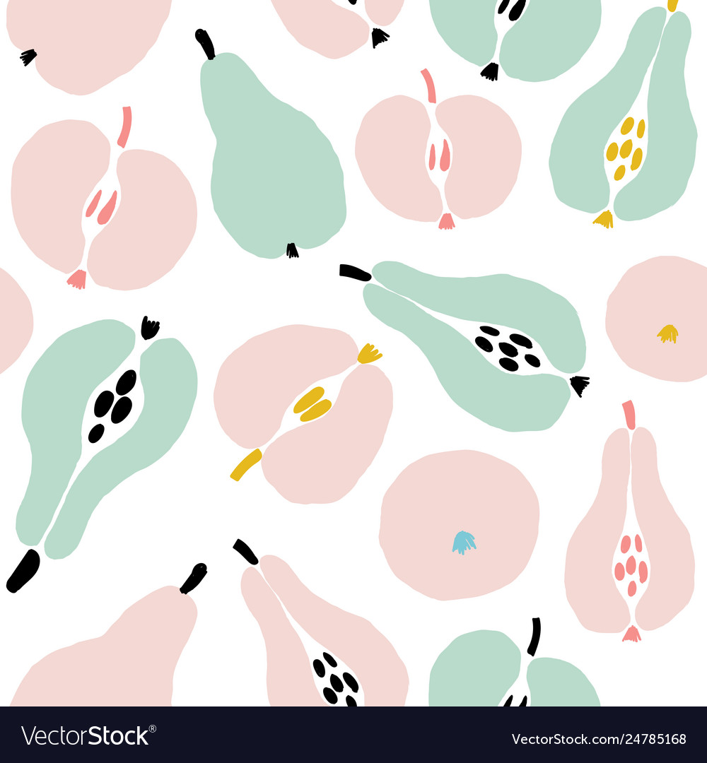 Seamless pattern with creative modern fruits