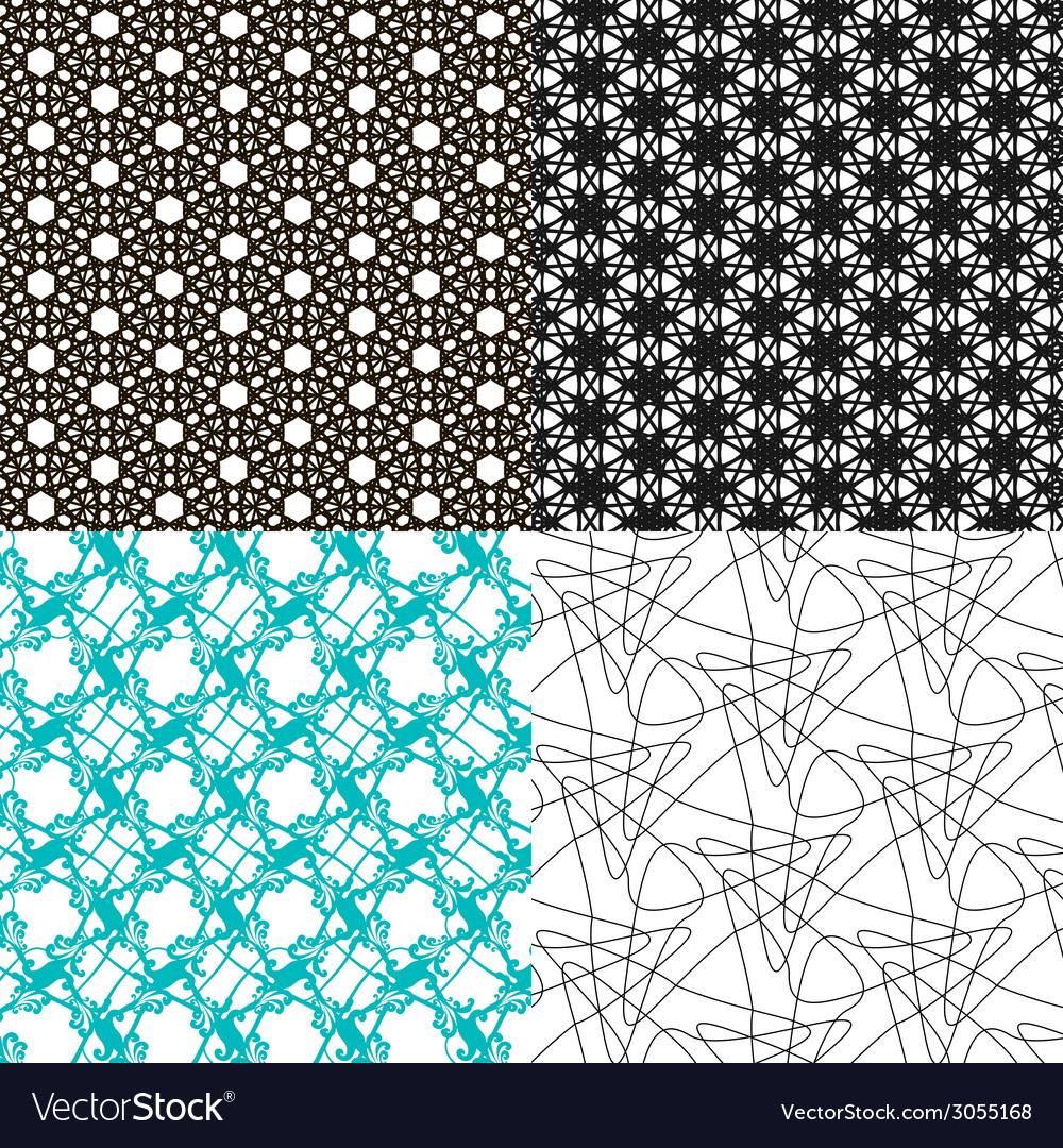 Set of geometric pattern in op art design