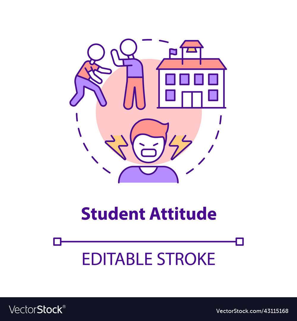 Student attitude concept icon Royalty Free Vector Image