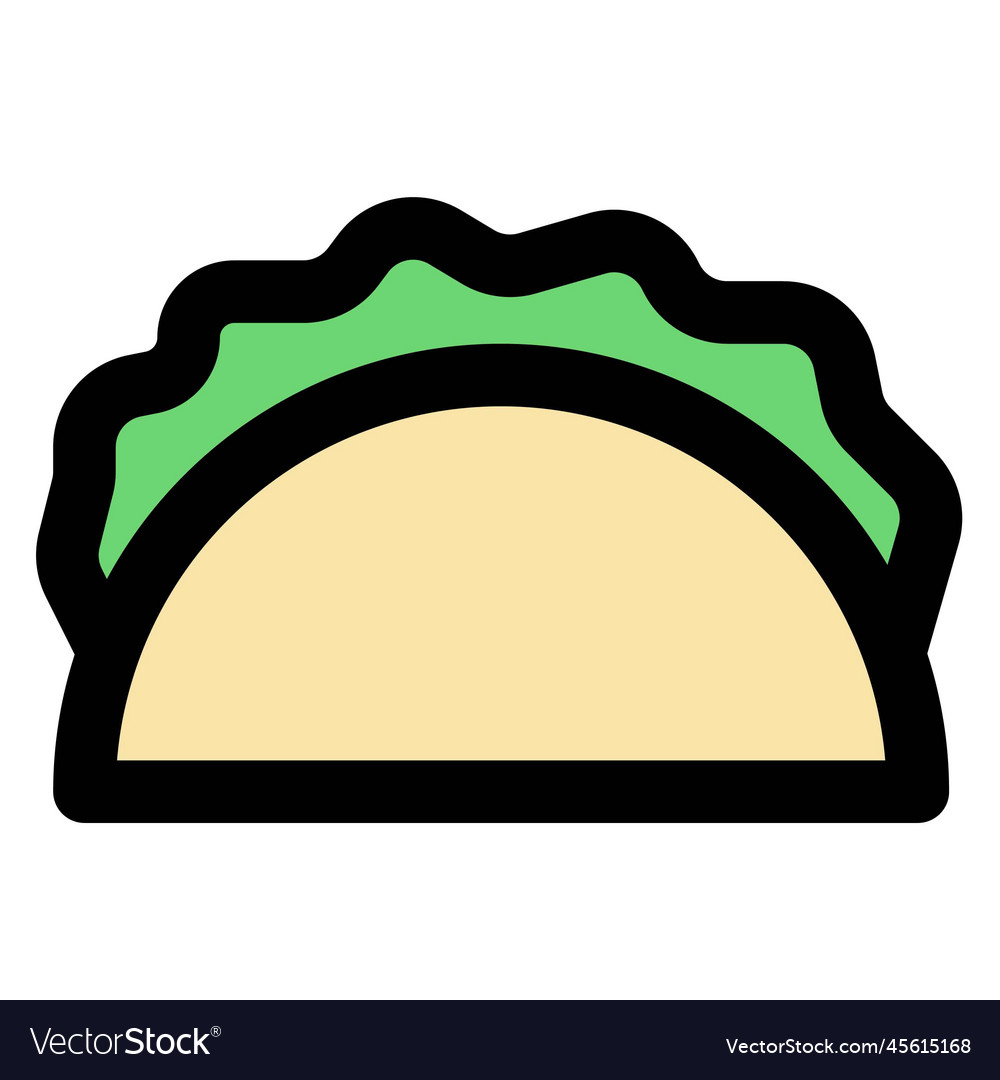 Taco finger food line Royalty Free Vector Image