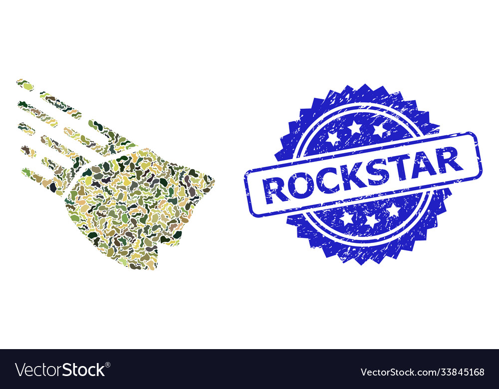 Textured rockstar stamp seal and military