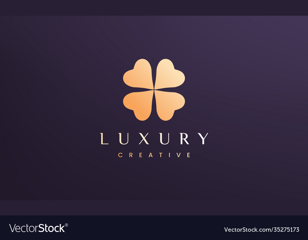 Clover leaf logo concept with abstract and modern