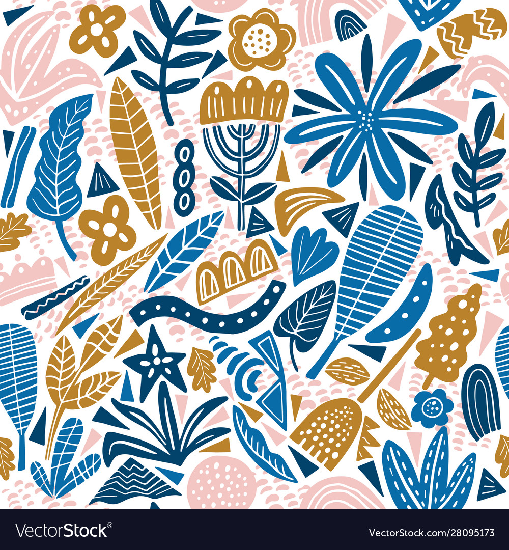 Collage style seamless repeat pattern vector image Collage style seamless repeat pattern