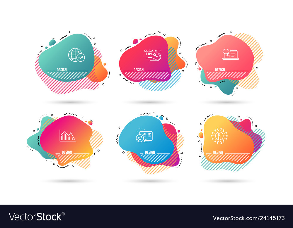 Dynamic liquid shapes set online documentation vector image Dynamic liquid shapes set online documentation