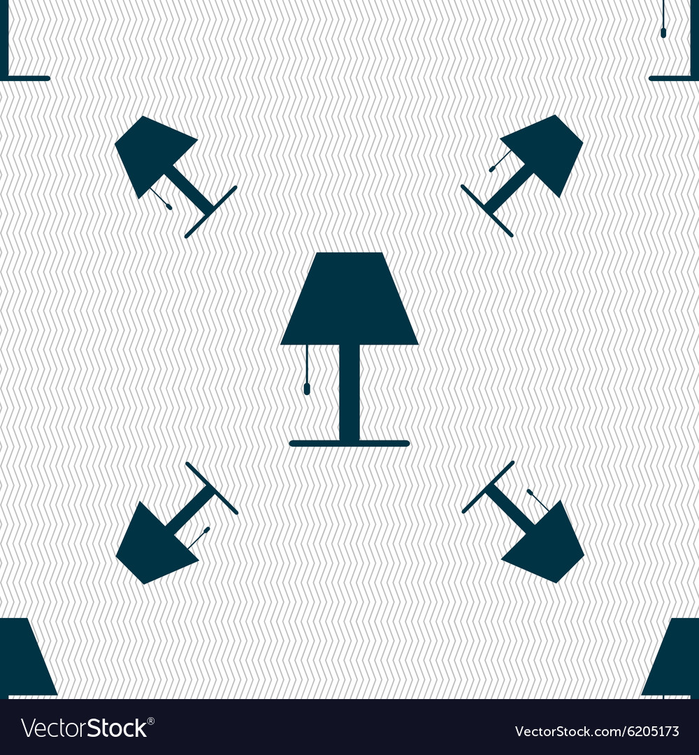 Lamp icon sign seamless pattern with geometric