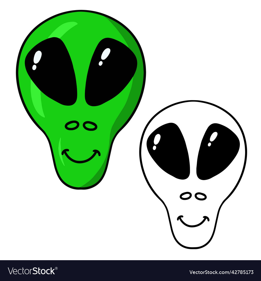 Mask of a green alien creature martian cartoon Vector Image Mask of a green alien creature martian cartoon Vector Image