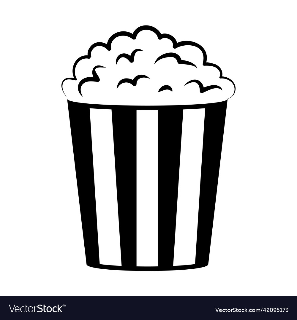 Popcorn icon pop corn bucket cinema concept Vector Image