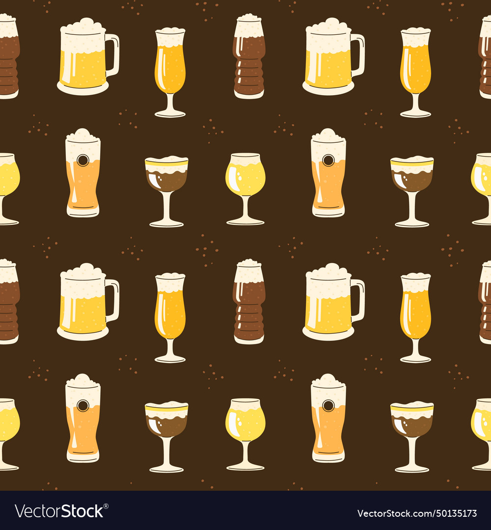 Seamless pattern with glasses of various shapes