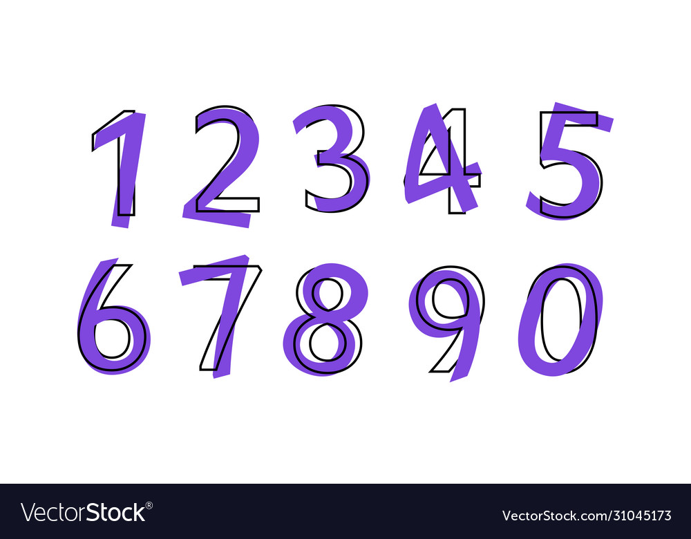 Set numbers from 1 to 10 isolate on white