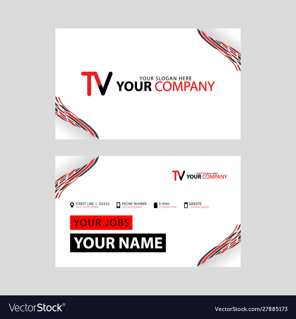 Tv logo on red black business card