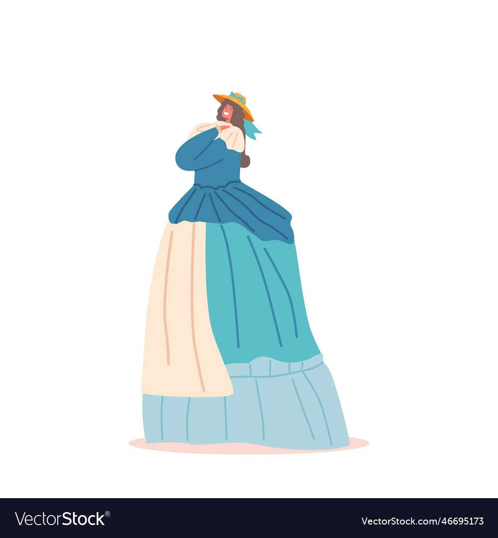 Woman attired in 18th-century clothing vector image Woman attired in 18th-century clothing