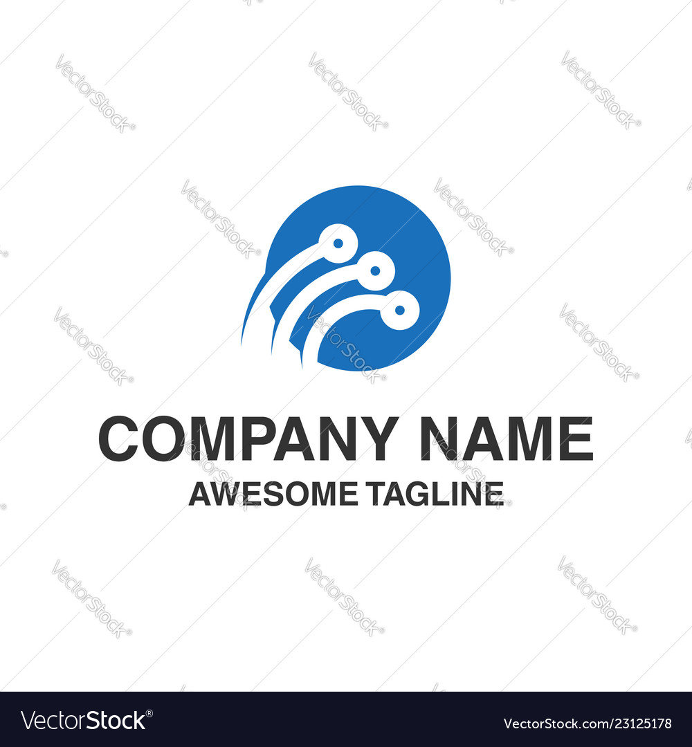 Abstract circle line technology logo computer vector image Abstract circle line technology logo computer