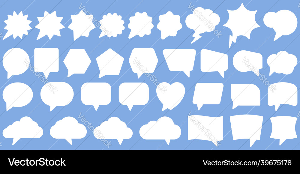 Blank empty white speech bubbles Royalty Free Vector Image
