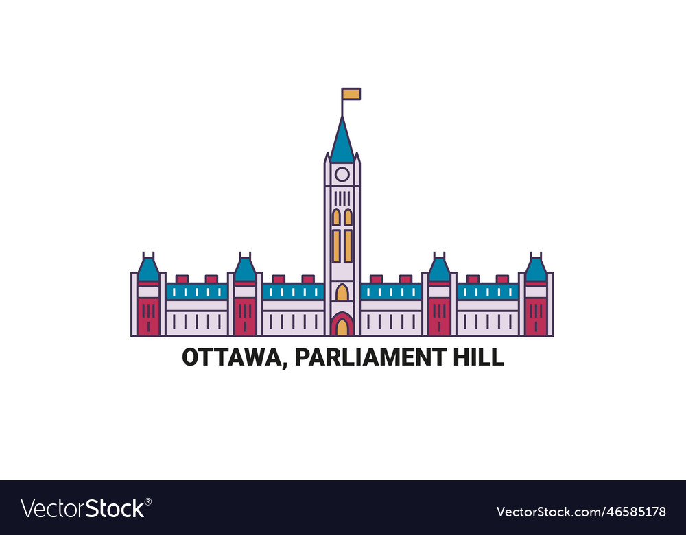 Canada ottawa parliament hill travel landmark Vector Image
