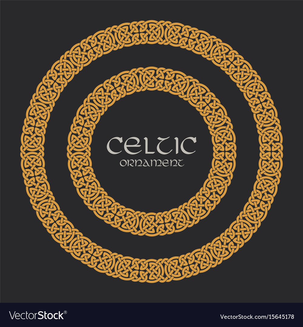 Celtic knot braided frame border circle ornament Vector Image