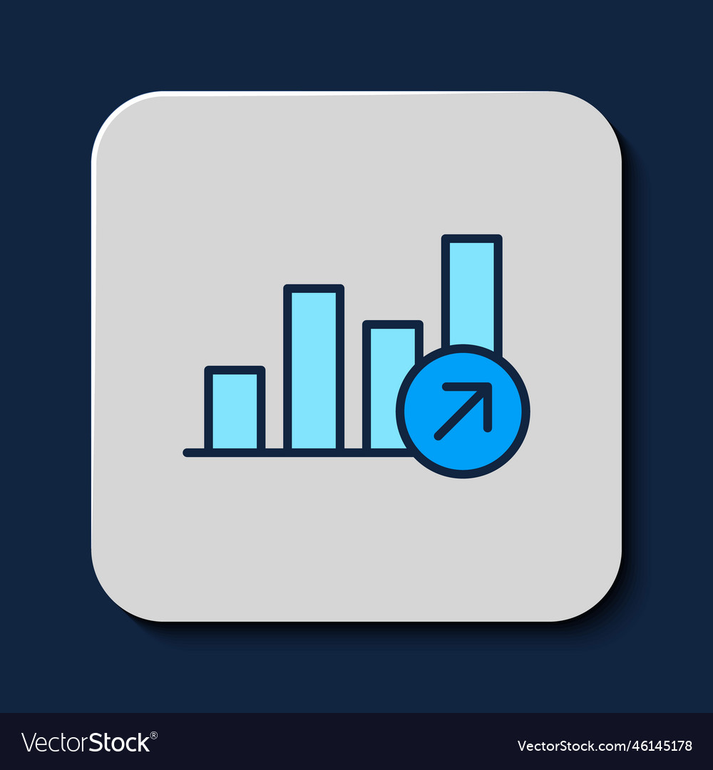 Filled outline financial growth increase icon Vector Image