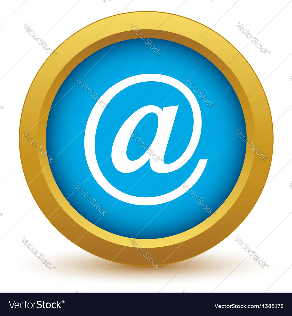 Gold email icon Royalty Free Vector Image VectorStock