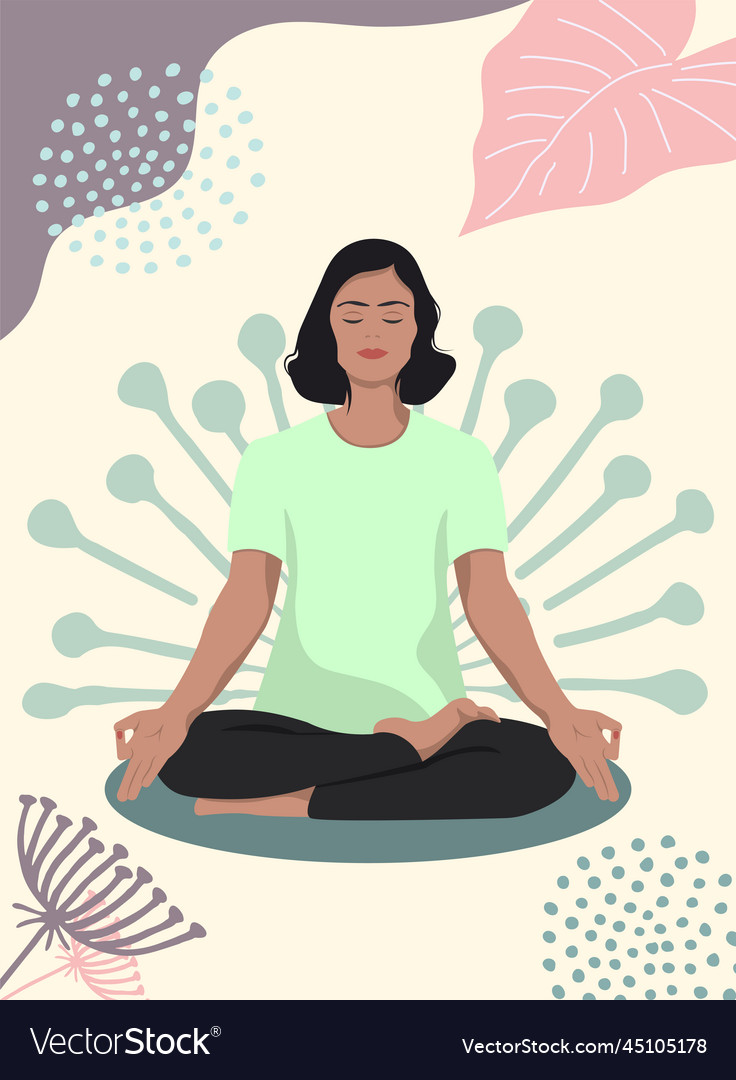 Poster depicting a woman doing yoga Royalty Free Vector