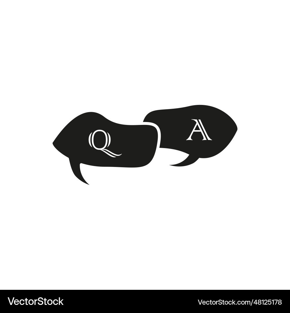 Q and a icon in speech bubble royalty free vector image