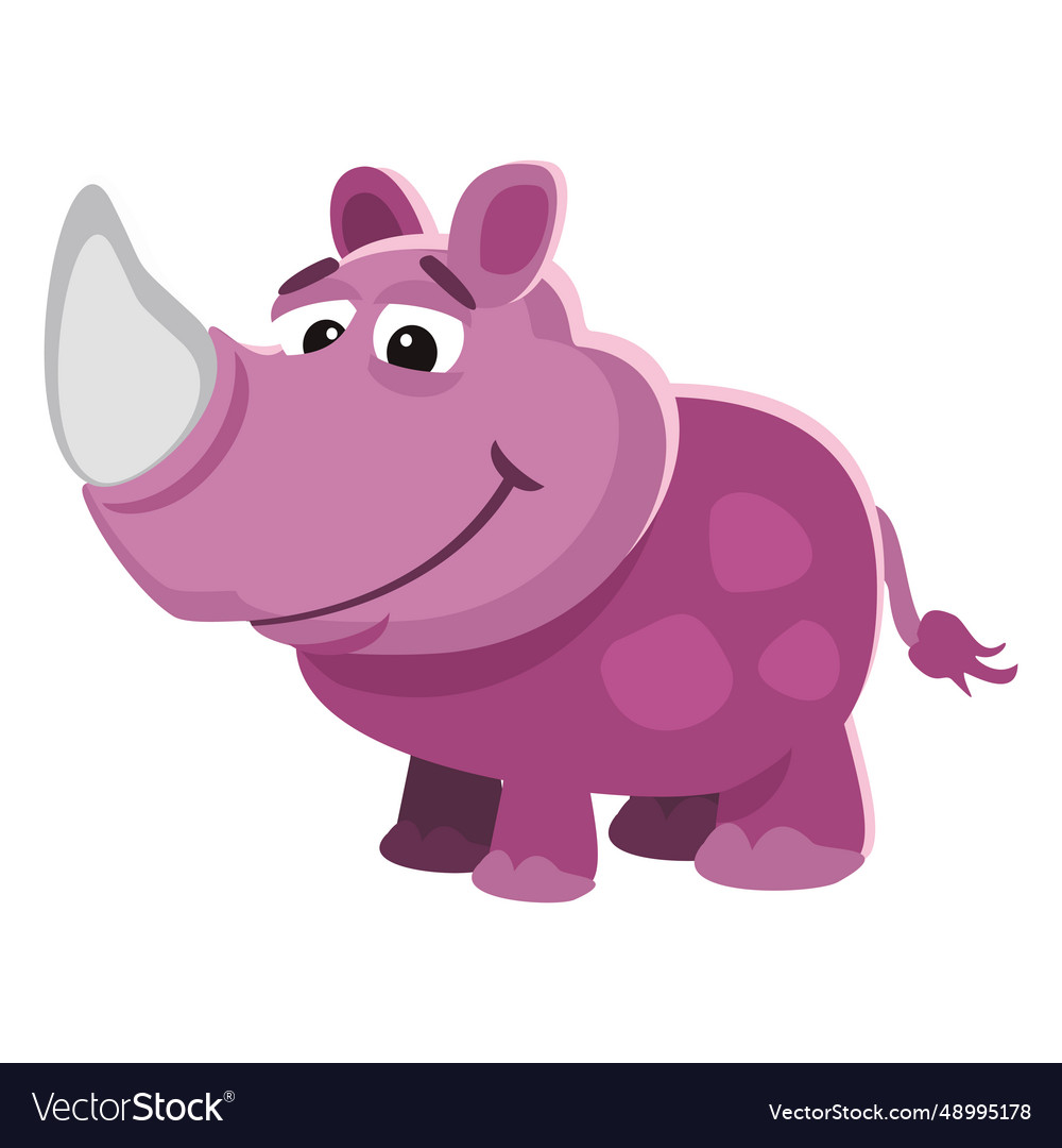 Rhino funny cartoon Royalty Free Vector Image - VectorStock