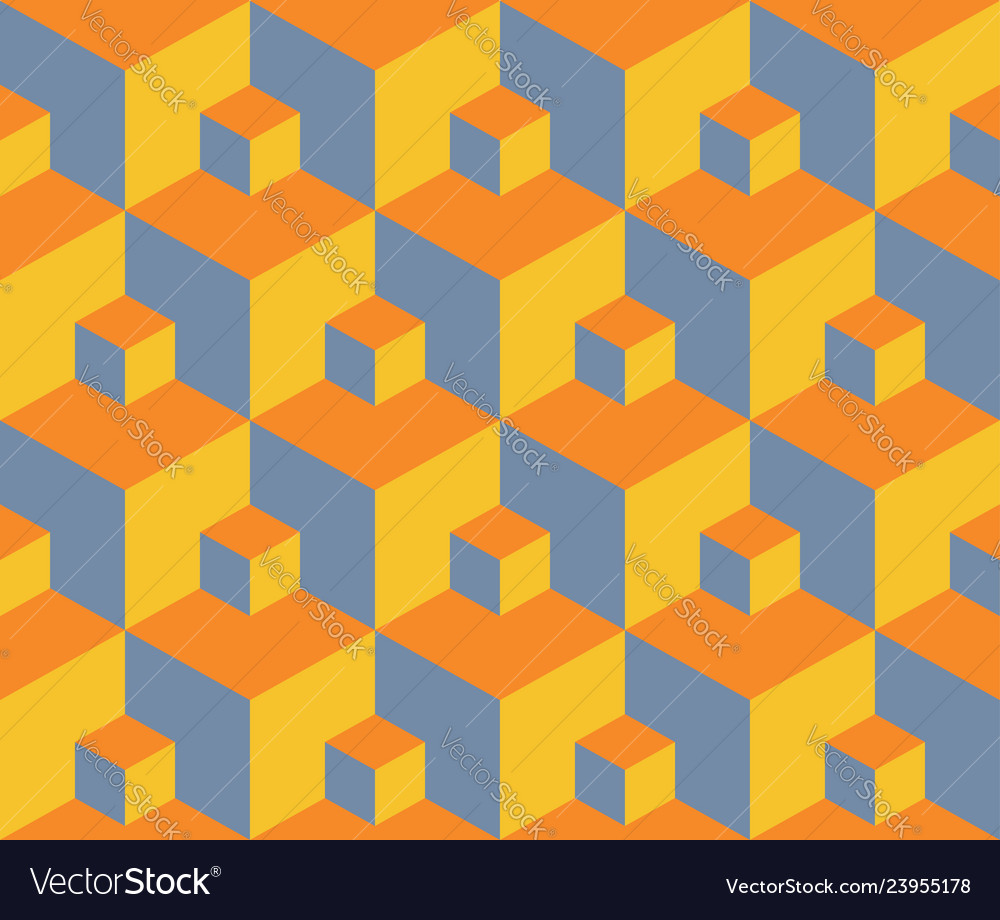 Seamless pattern 3d cube vector image Seamless pattern 3d cube