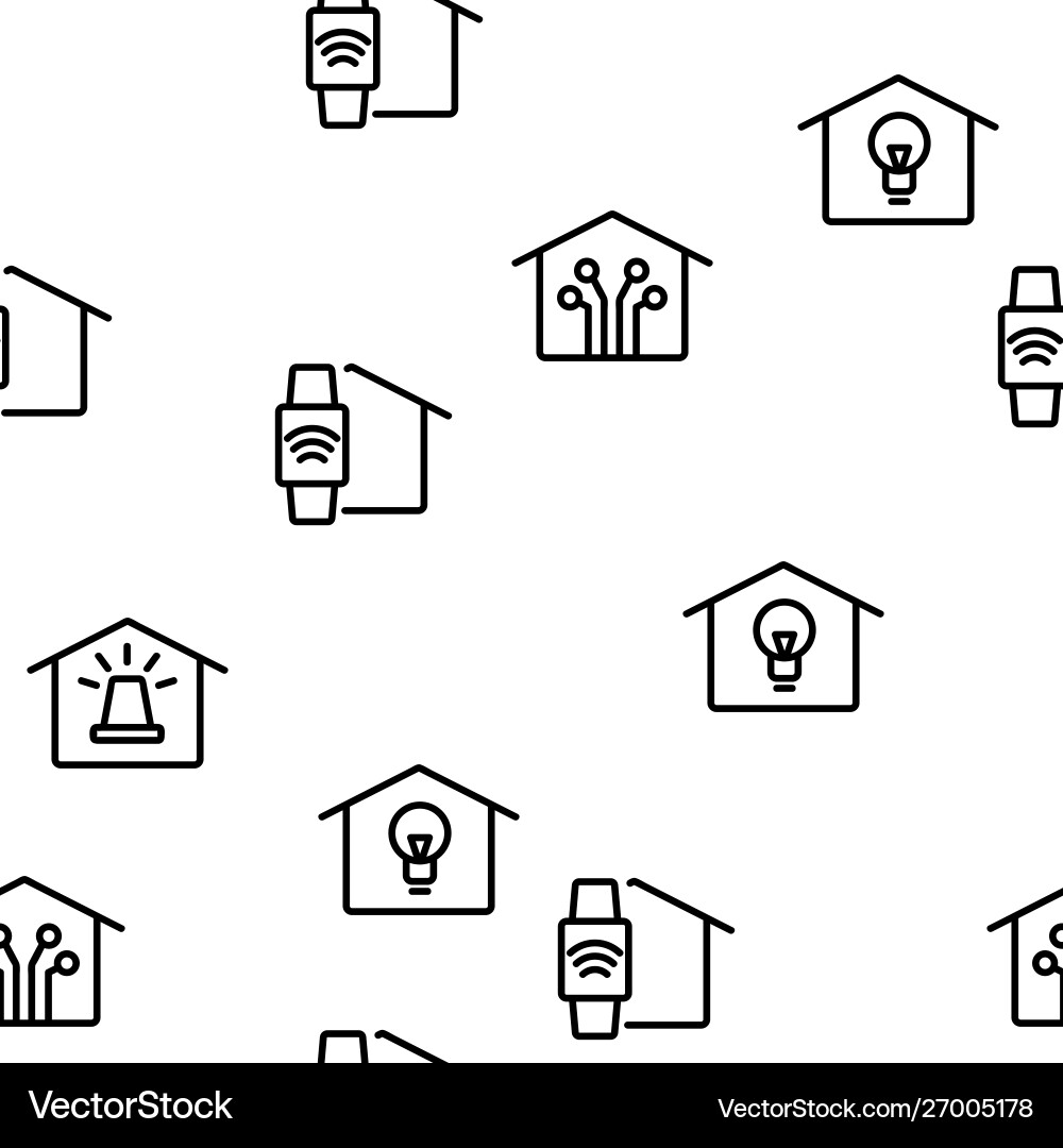 Smart home seamless pattern Royalty Free Vector Image