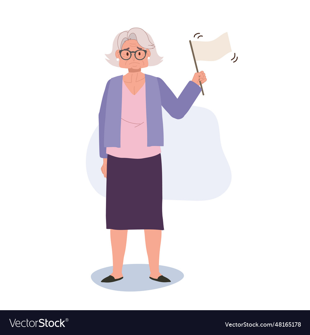 Surrendering to life concept emotional elderly Vector Image