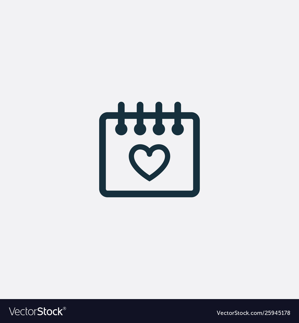 Valentine day heart wall calendar icon