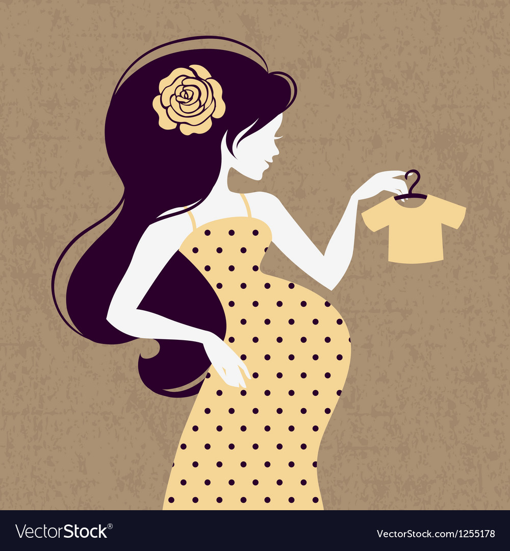 Download Vintage silhouette of pregnant woman Royalty Free Vector