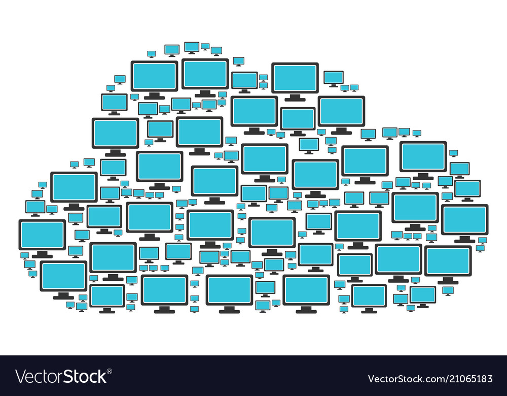 Cloud-Zusammensetzung von Computer-Display-Symbolen vector image Cloud-Zusammensetzung von Computer-Display-Symbolen