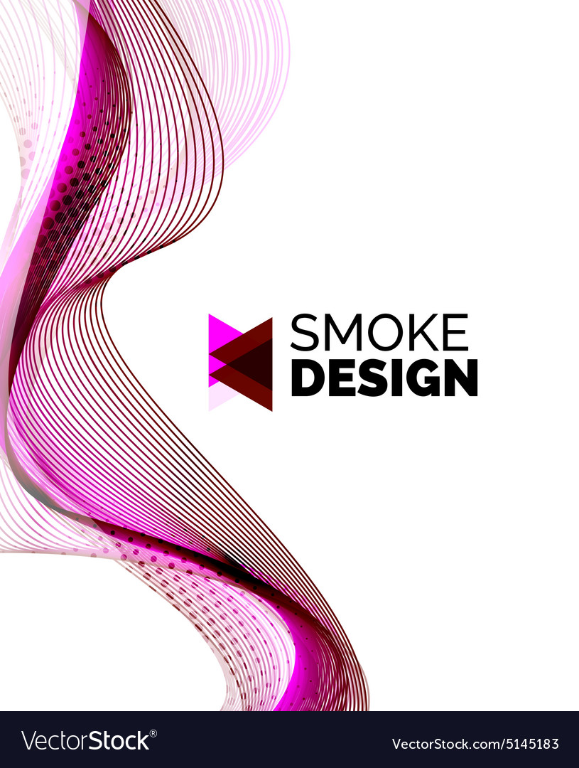 Color smoke wave on white - design element