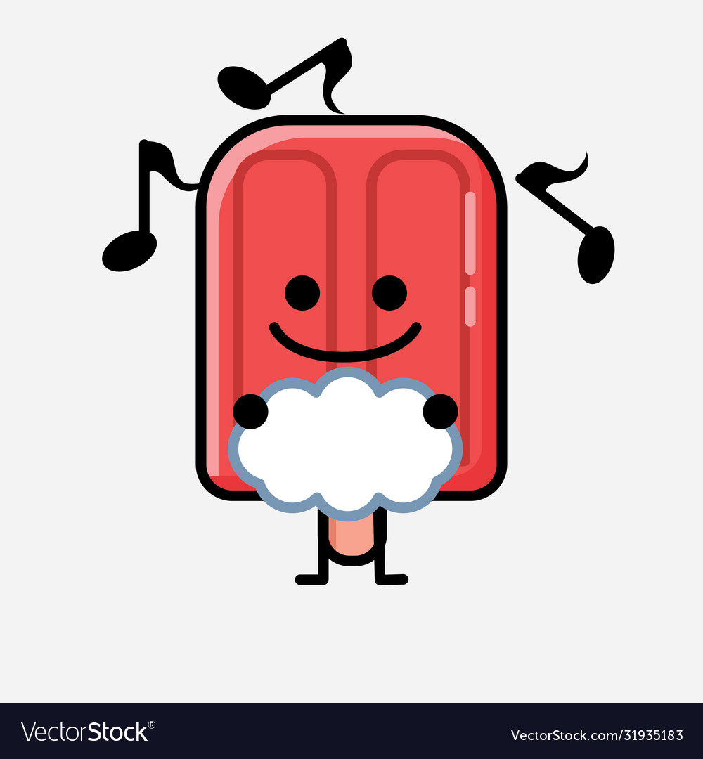 Cute popsicle mascot character in flat design Vector Image