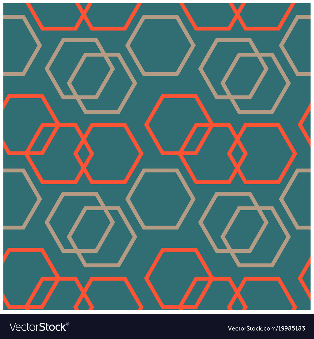 Geometric hexagon uneven seamless pattern