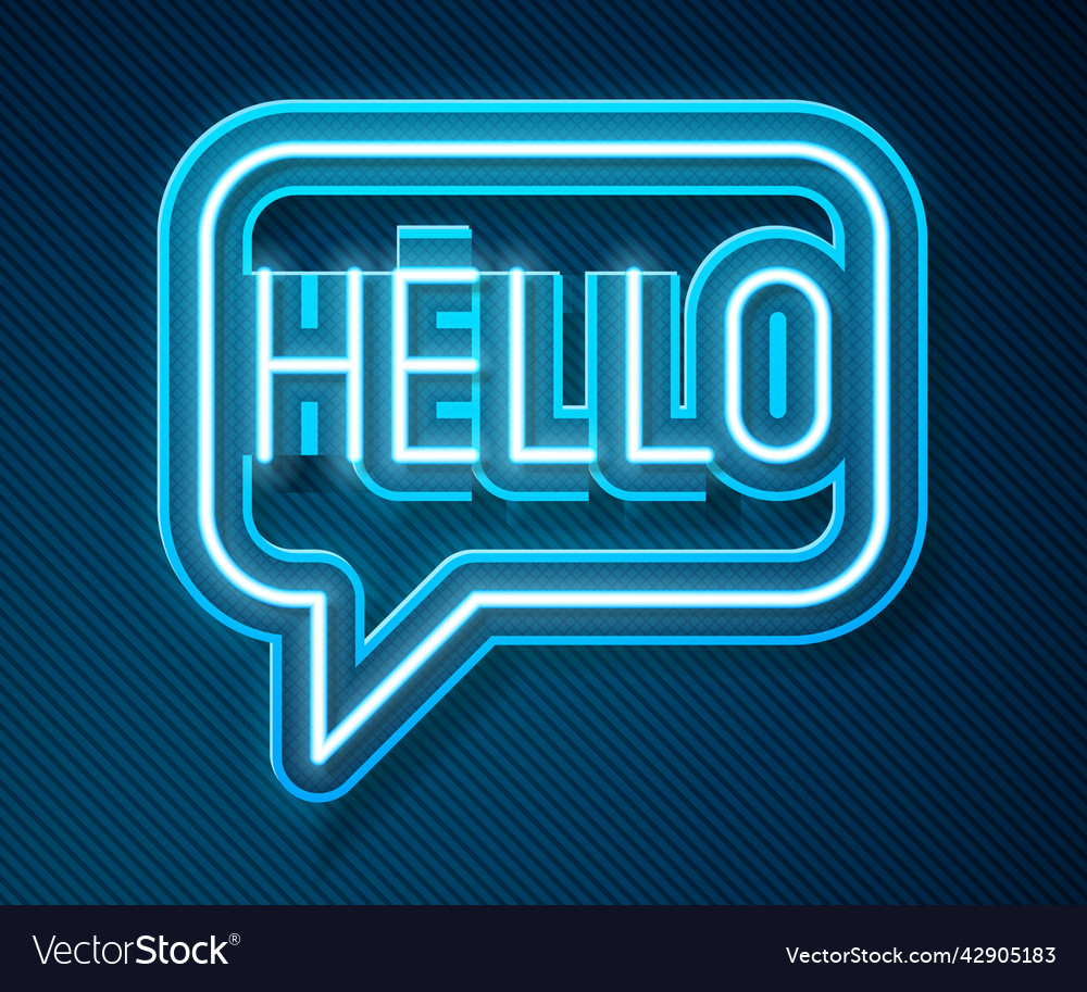 Glowing neon line hello in different languages vector image Glowing neon line hello in different languages