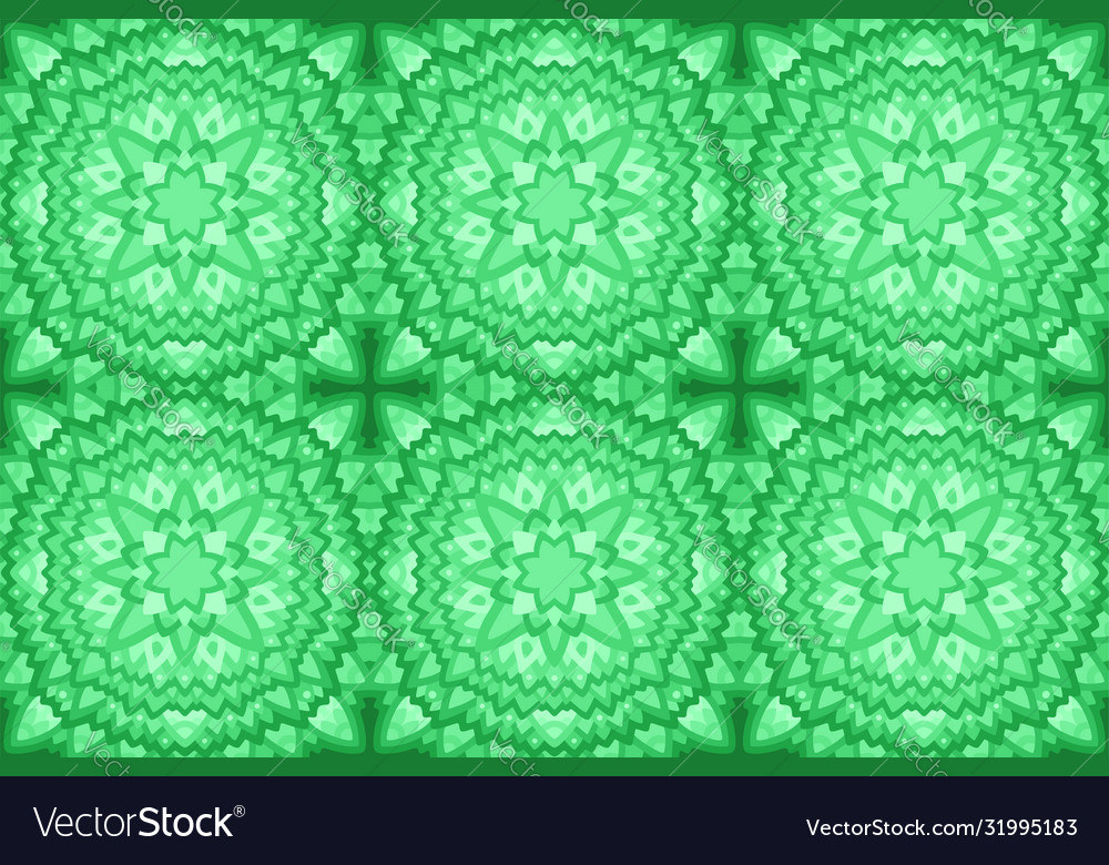 Green art with abstract seamless tile pattern